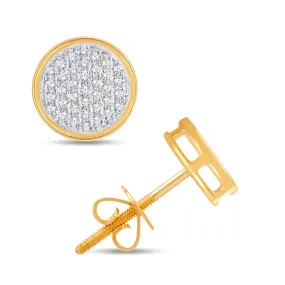 10 Karat Yellow Gold 0.14 Carat Diamond Round Earrings