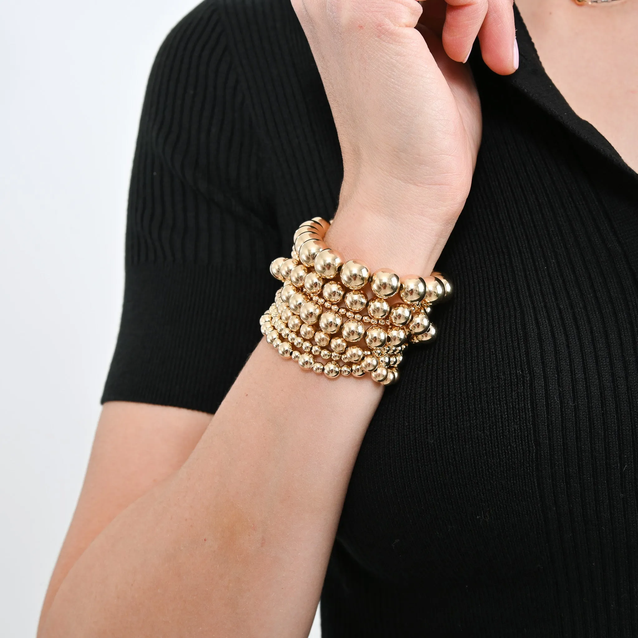 10mm 14k Gold Filled Beaded Bracelet
