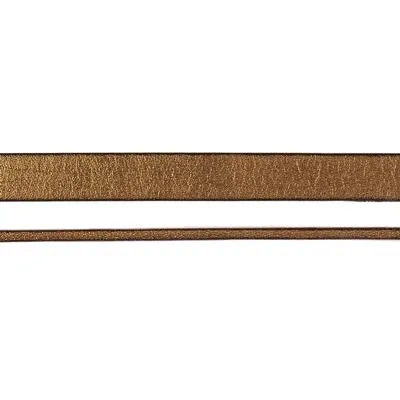 10mm Antique Gold Pearl Metallic Flat Leather