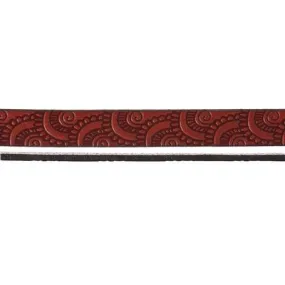 10mm Mahogany with Burgundy Flat Embossed Leather