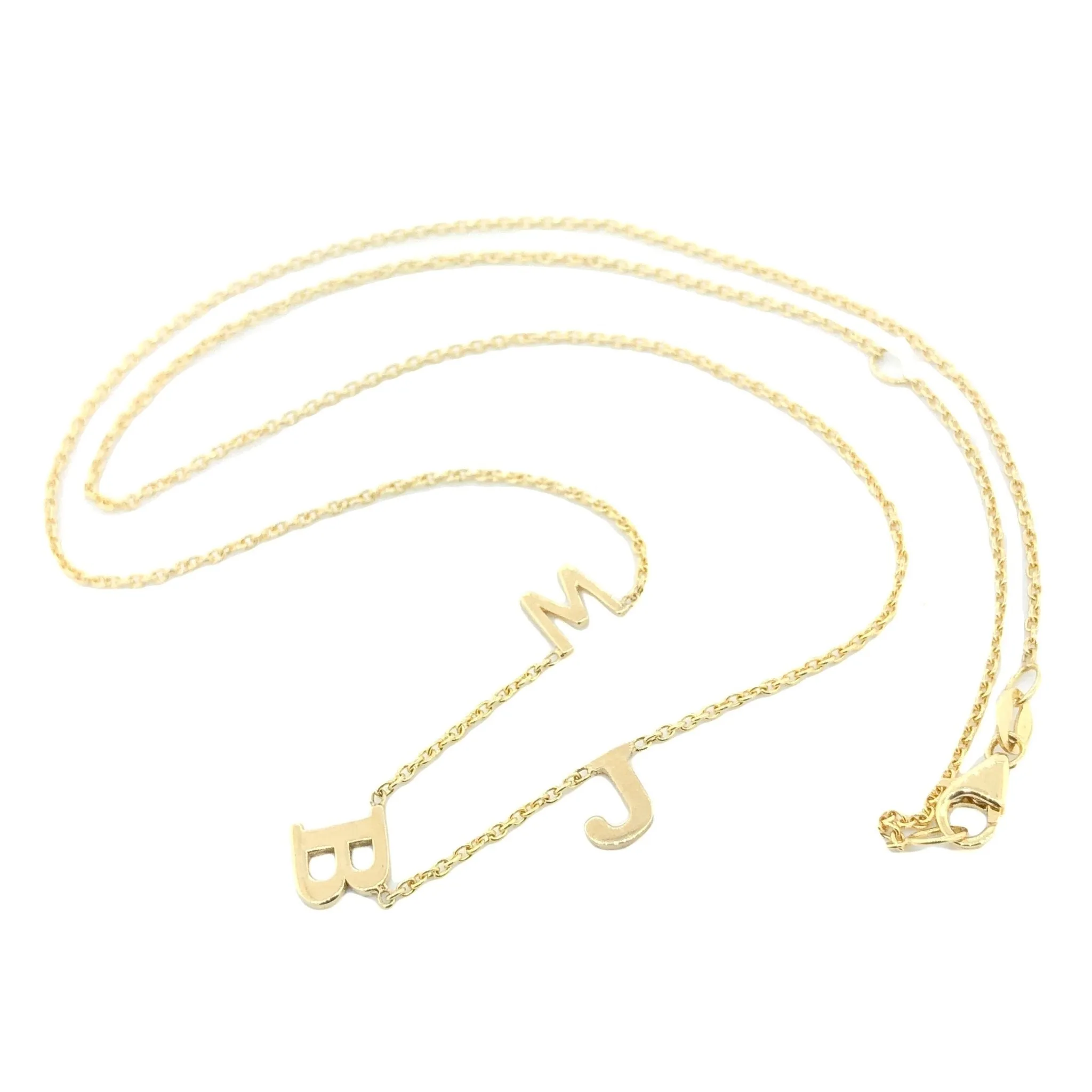 14K Y Gold Chain with 3 Initials Customizable