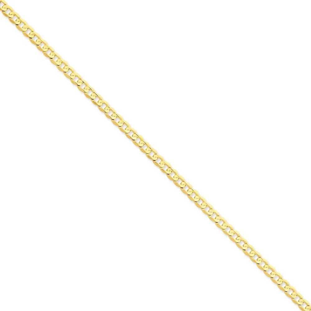 14k Yellow Gold 4.50mm Open Concave Curb Chain