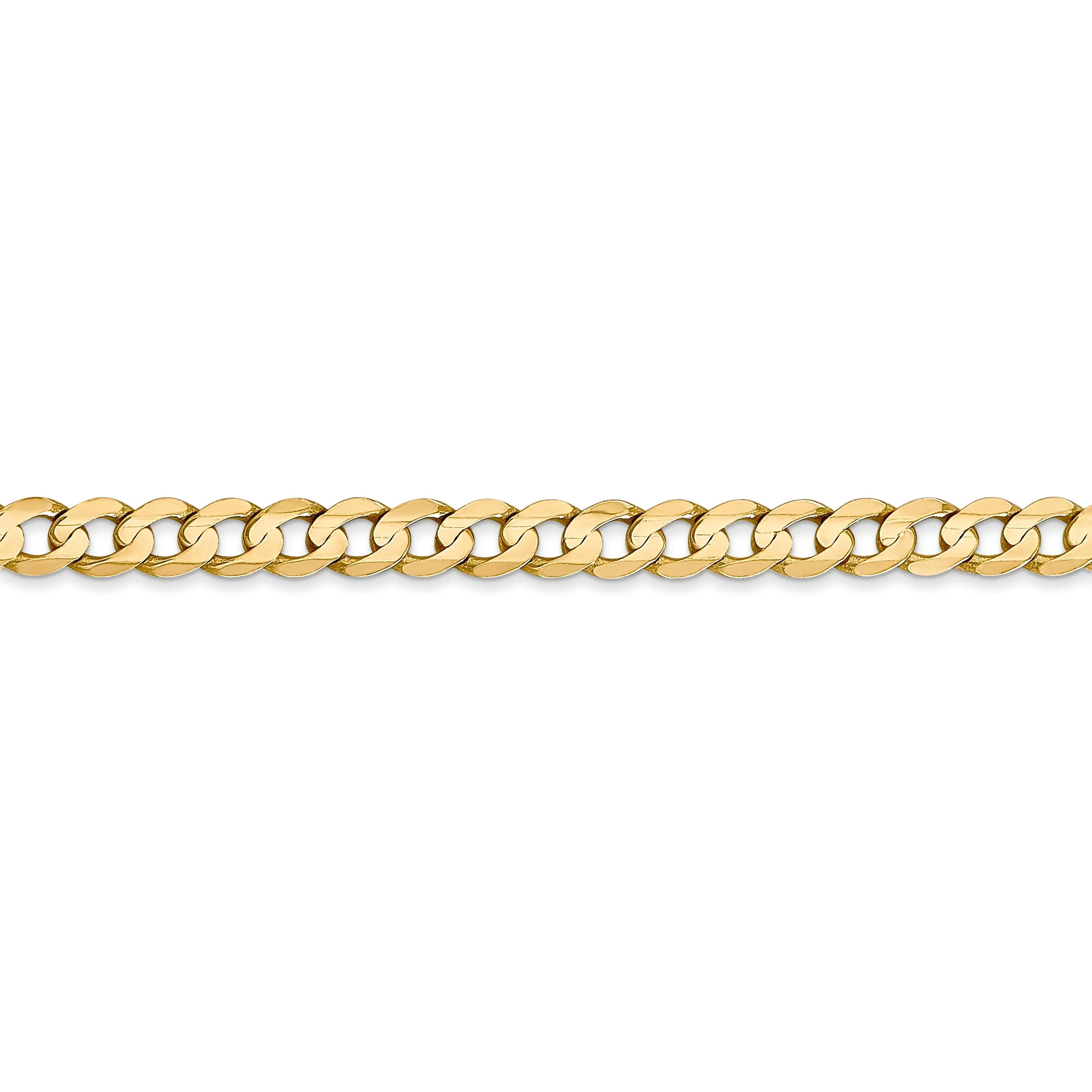 14k Yellow Gold 4.50mm Open Concave Curb Chain