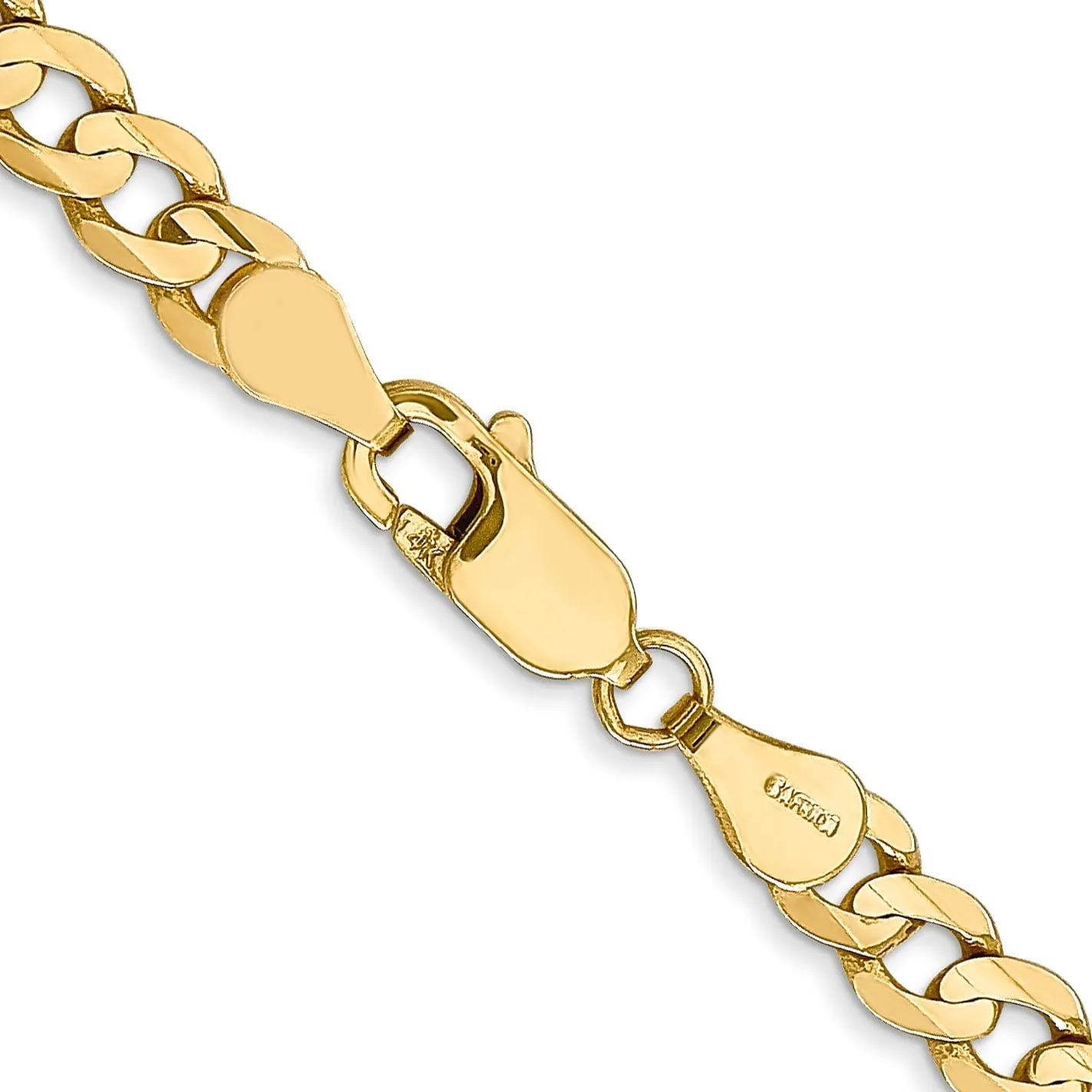 14k Yellow Gold 4.50mm Open Concave Curb Chain