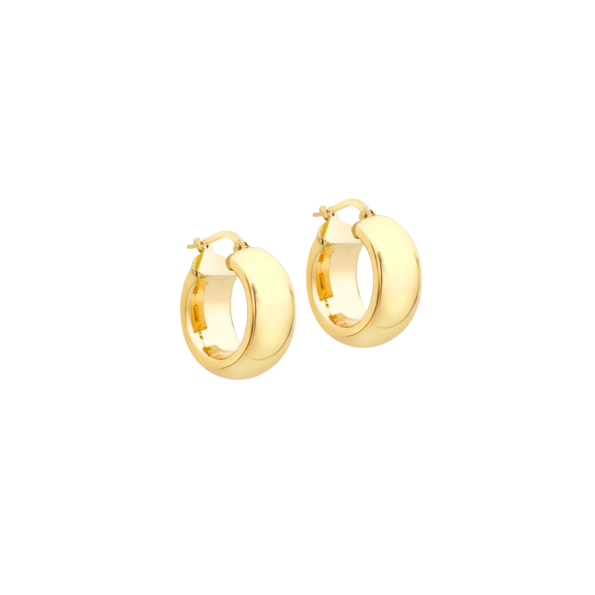 18ct Yellow Gold 18mm Polished Wide Hoop Earrings