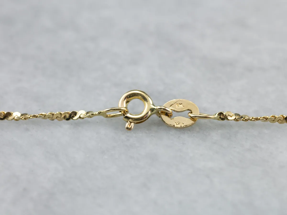 18K Gold Twisted Serpentine Chain Necklace