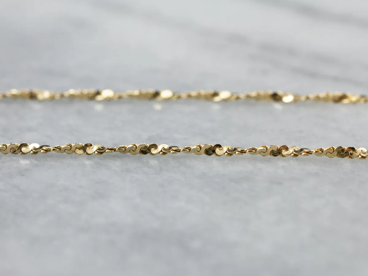 18K Gold Twisted Serpentine Chain Necklace