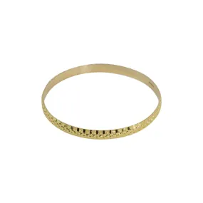 22K Yellow Gold Bangles, Set of 6 W/ Industrial Laser Drill Mark Details, Size 2.4