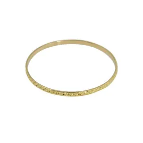 22K Yellow Gold Bangles, Set of 6 W/ Raised Laser Details, Size 2.1