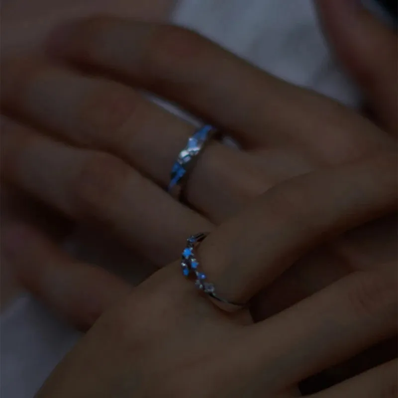2Pc Luminous Star Adjustable Rings