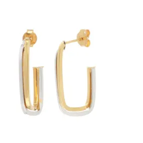 9ct Two-Tone Stud Earrings
