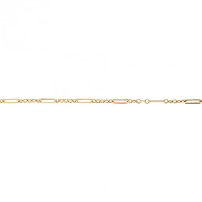 9ct Yellow Gold Mixed Length Link Bracelet GB514