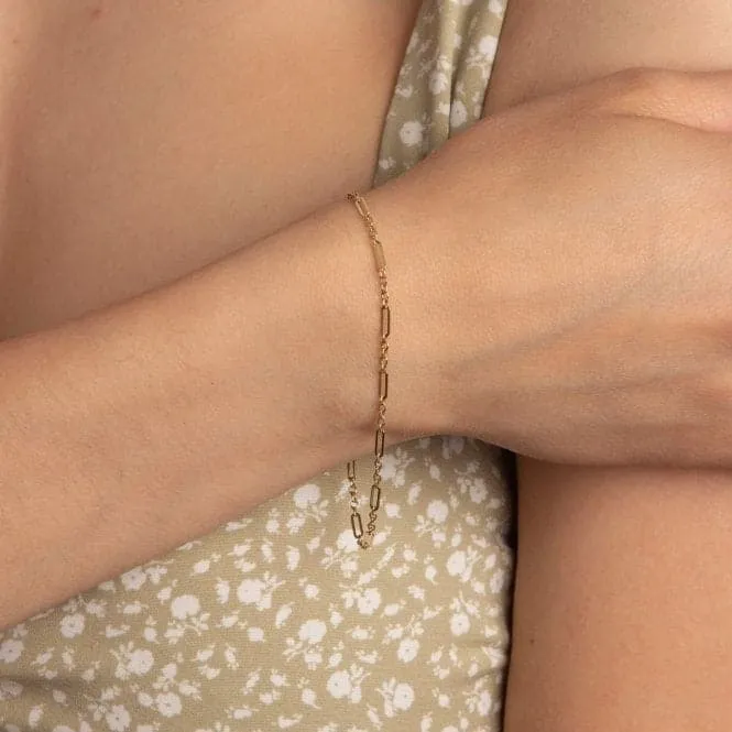 9ct Yellow Gold Mixed Length Link Bracelet GB514