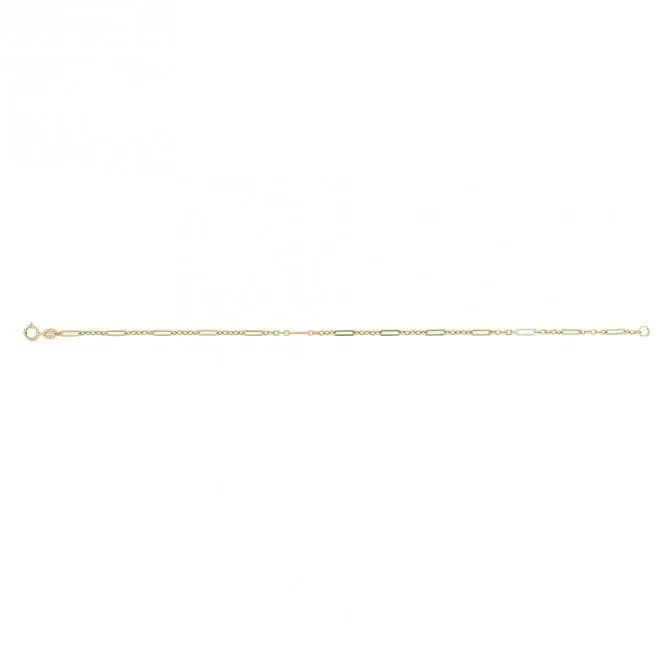 9ct Yellow Gold Mixed Length Link Bracelet GB514
