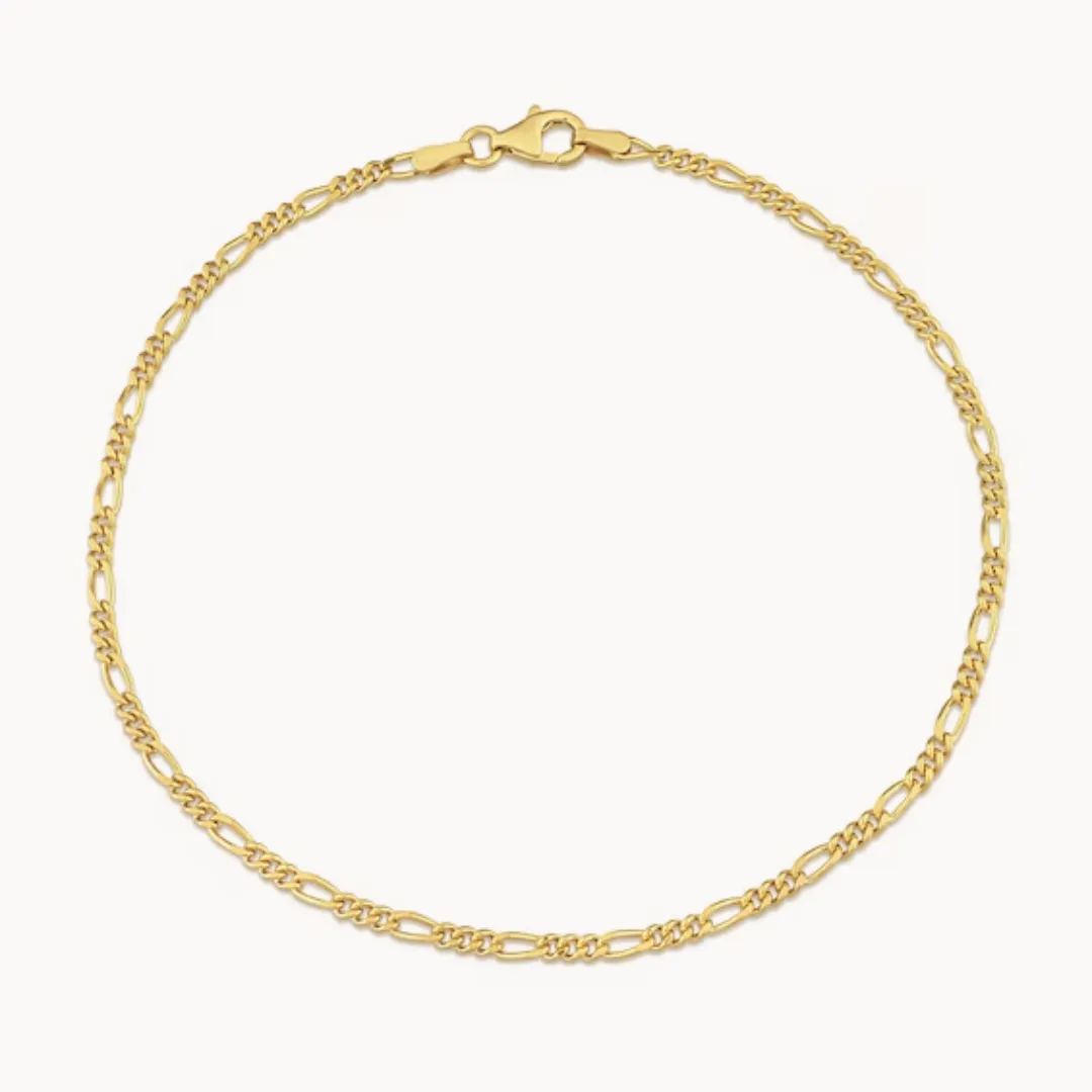 9ct Yellow Gold Open Figaro Bracelet