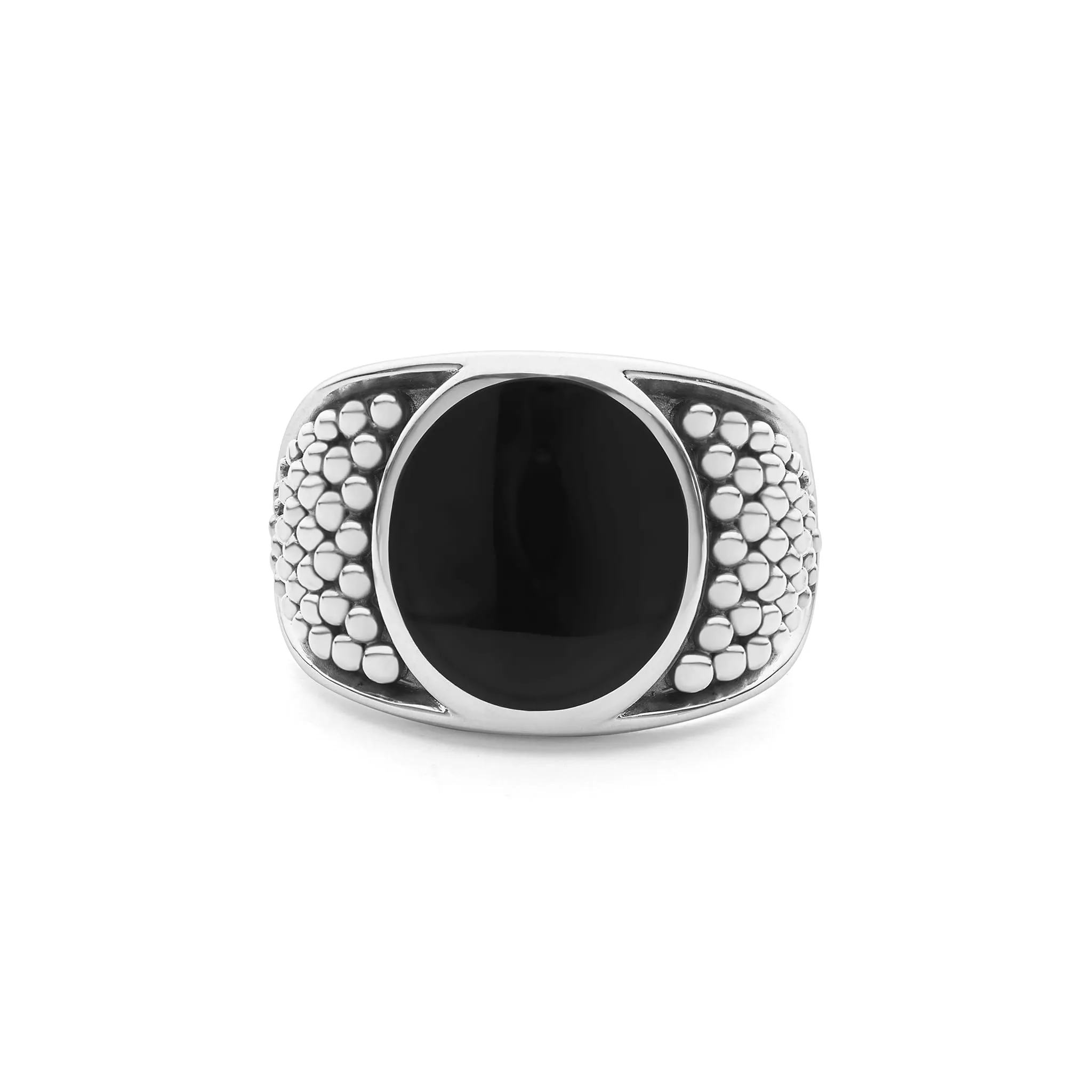 Anthem Black Agate Oval Band Ring