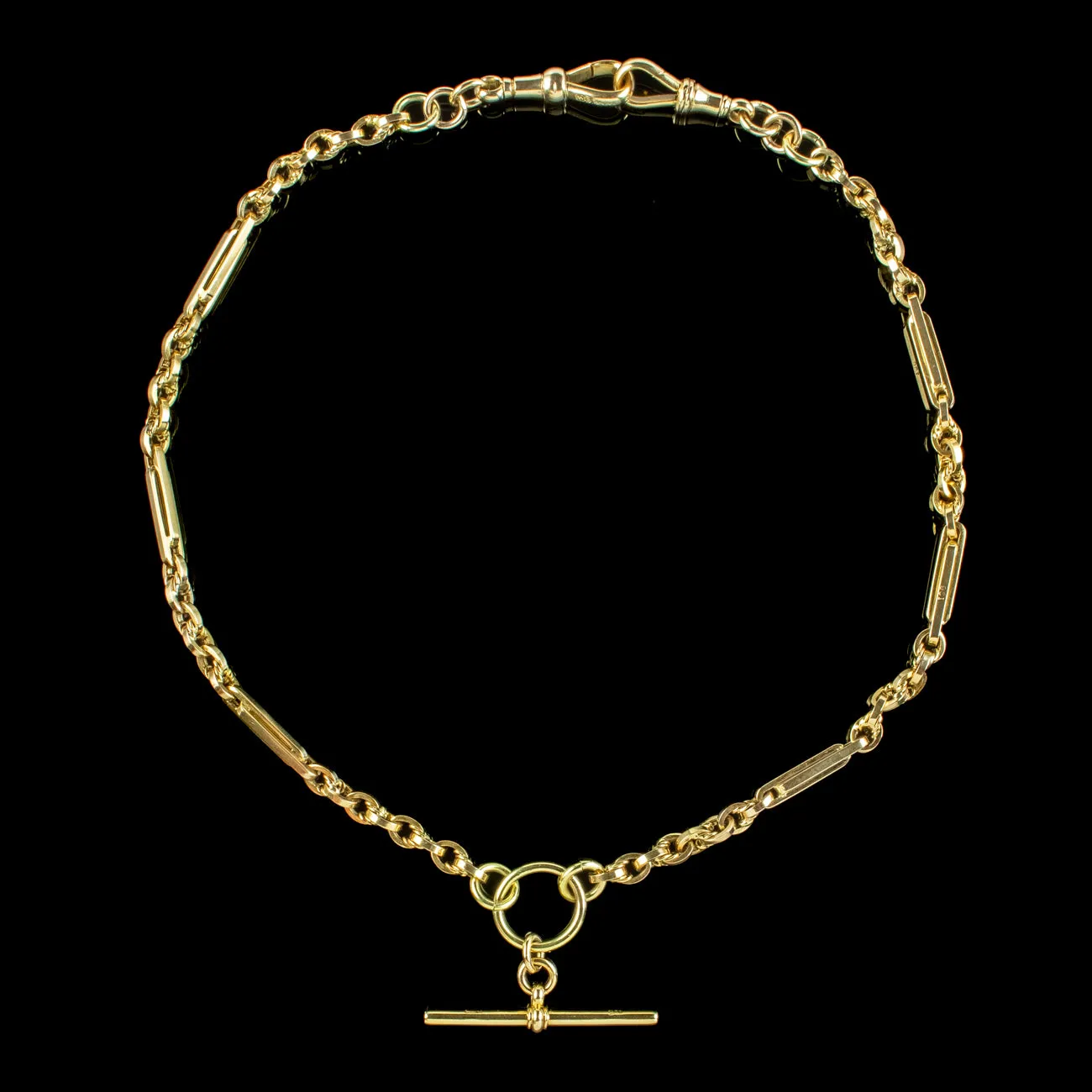 Antique Victorian Albert Chain Necklace 9ct Gold