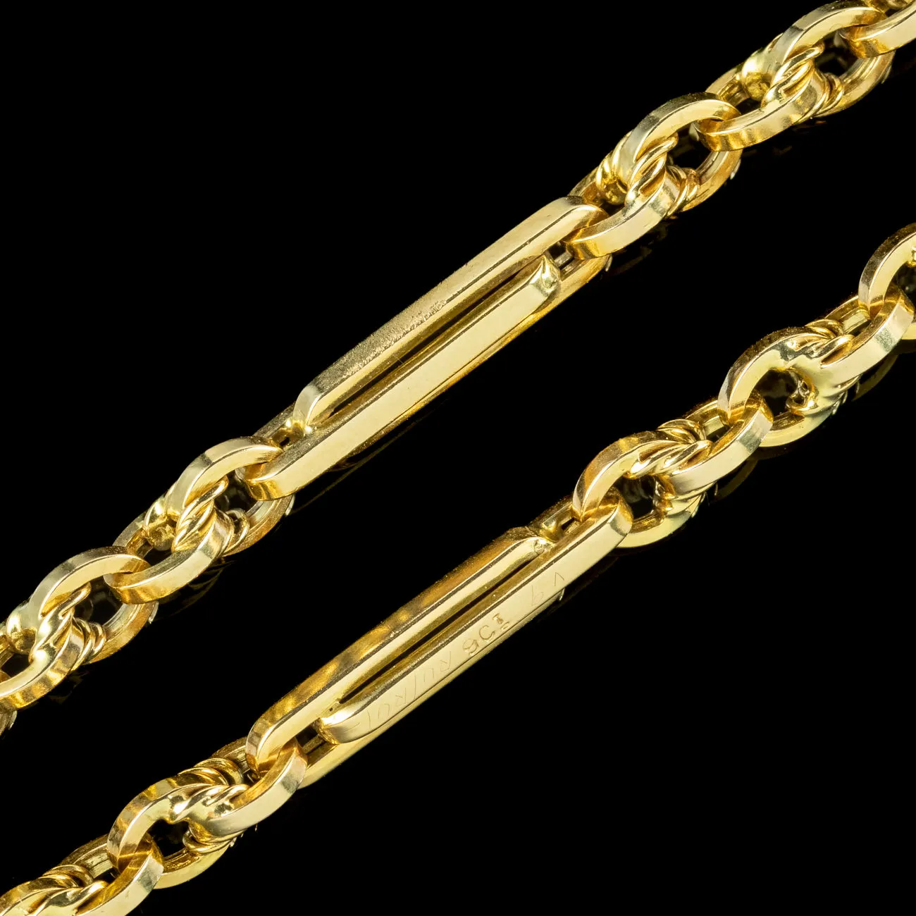 Antique Victorian Albert Chain Necklace 9ct Gold