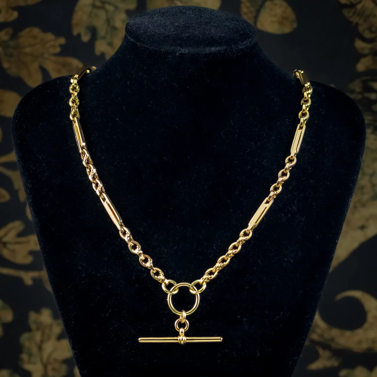 Antique Victorian Albert Chain Necklace 9ct Gold