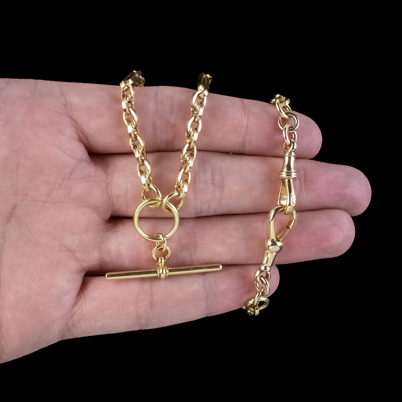 Antique Victorian Albert Chain Necklace 9ct Gold