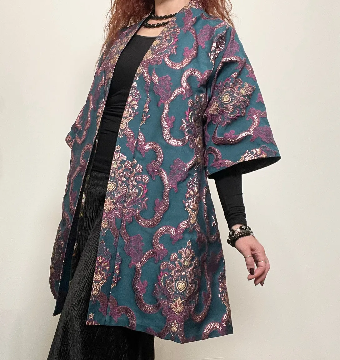 Audrey Swing Coat - One Of A Kind - Luxe crown brocade