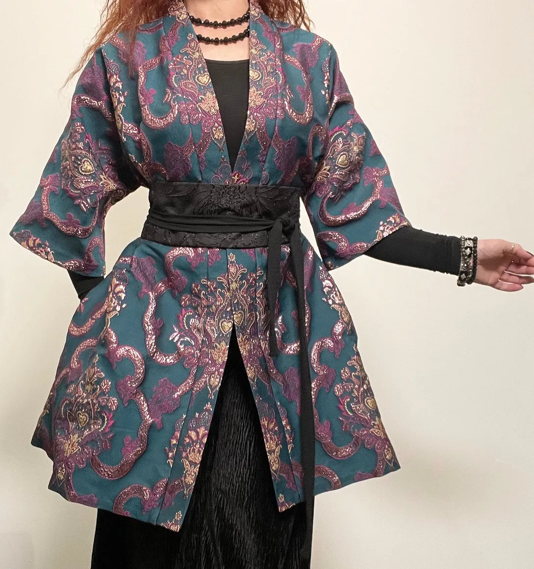 Audrey Swing Coat - One Of A Kind - Luxe crown brocade