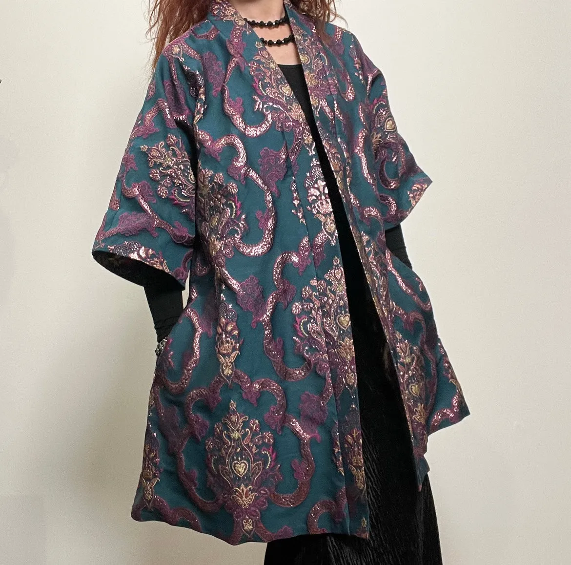Audrey Swing Coat - One Of A Kind - Luxe crown brocade