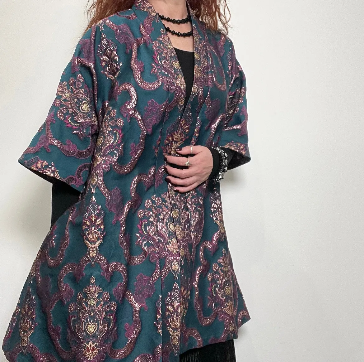 Audrey Swing Coat - One Of A Kind - Luxe crown brocade