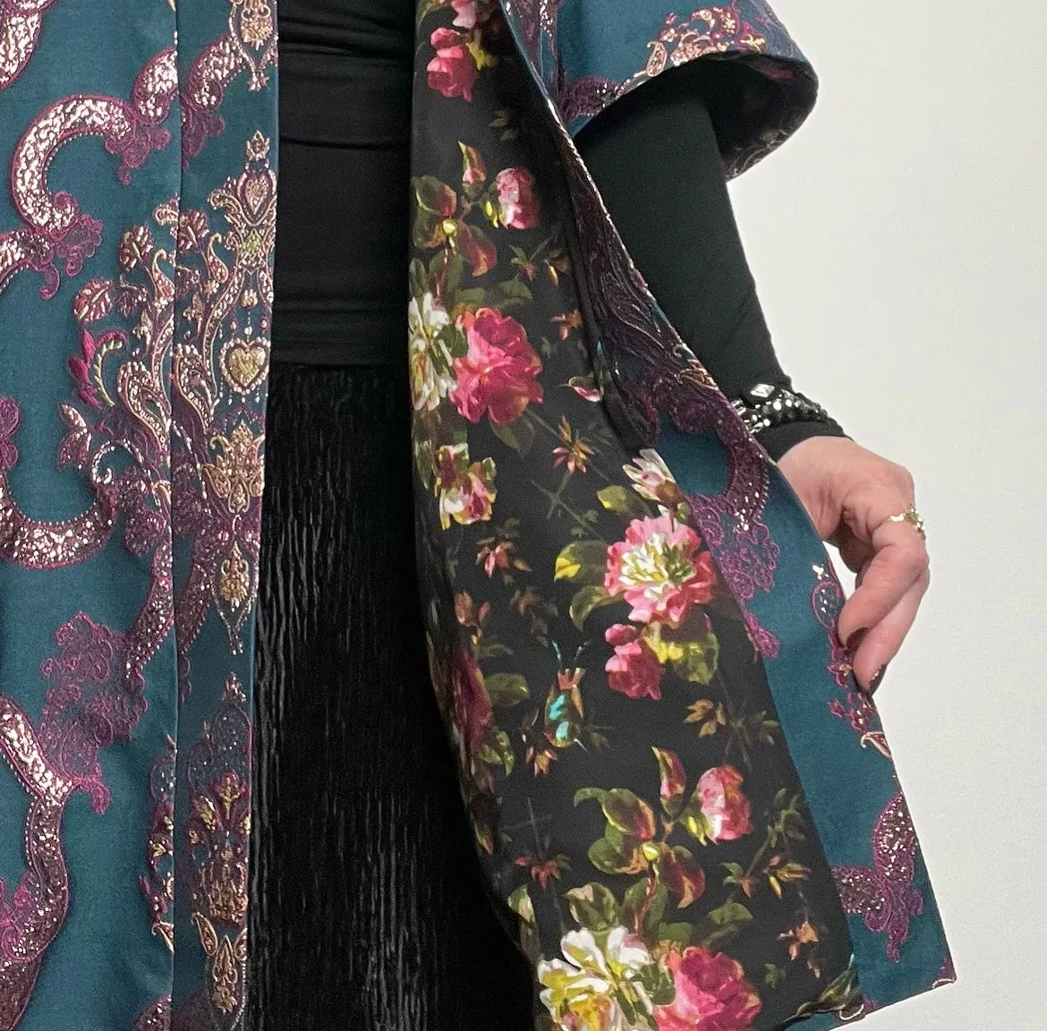 Audrey Swing Coat - One Of A Kind - Luxe crown brocade