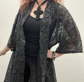 Audrey Swing Coat - One of a kind - Sheer embroidered net with matte sequins