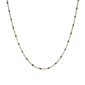 Black Enamel Dotted Necklace