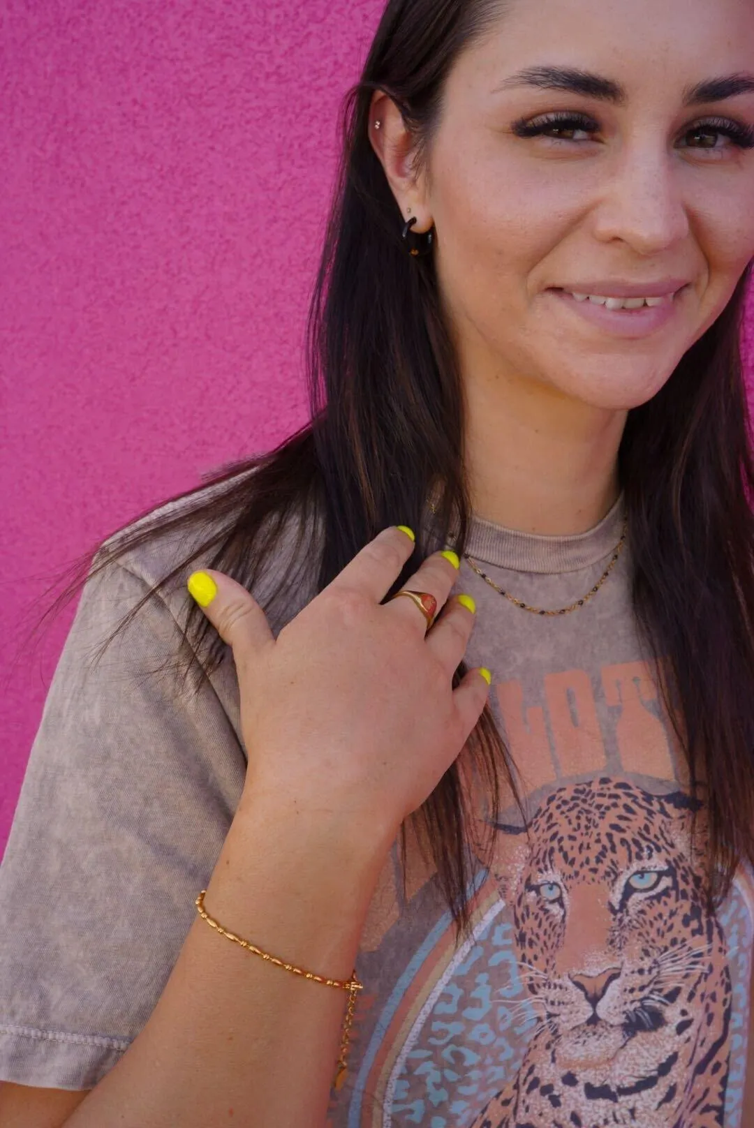 Black Enamel Dotted Necklace