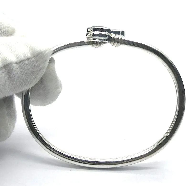 Black Onyx Cuff Bracelet Bangle, Oval Cabochons, 925 Sterling Silver