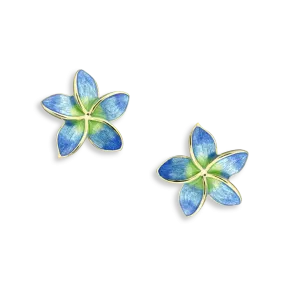 Blue Pimeria Post Earrings