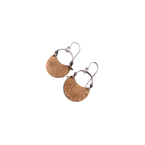 Brass Crescent Earrings - Tiny