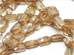 Brown Transparent Rectangular Faceted Crystal Beads