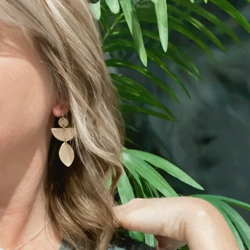 Brushed Metal Geometric Shaped Earrings (GOLD OR SILVER)