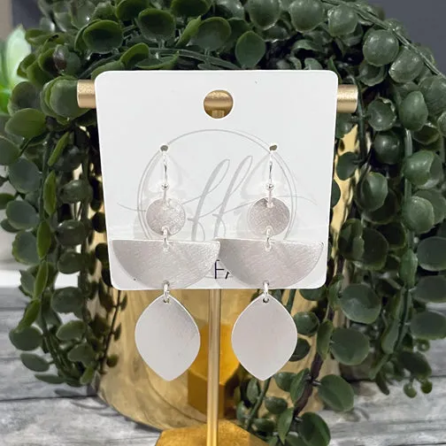 Brushed Metal Geometric Shaped Earrings (GOLD OR SILVER)