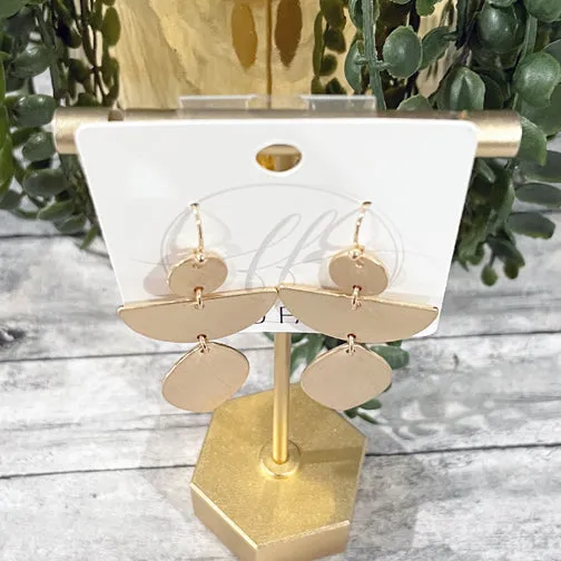 Brushed Metal Geometric Shaped Earrings (GOLD OR SILVER)