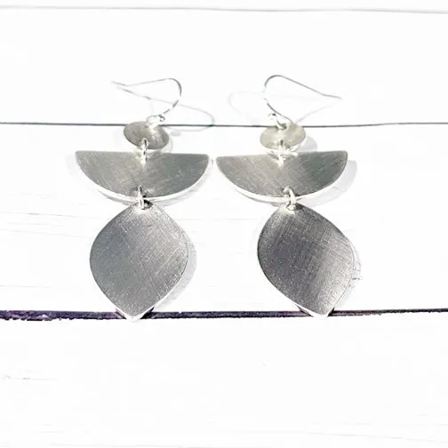 Brushed Metal Geometric Shaped Earrings (GOLD OR SILVER)