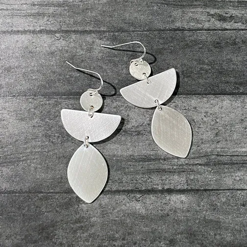 Brushed Metal Geometric Shaped Earrings (GOLD OR SILVER)