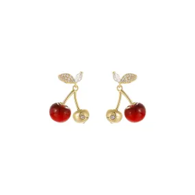 Cherry Bomb Drop Red Earrings