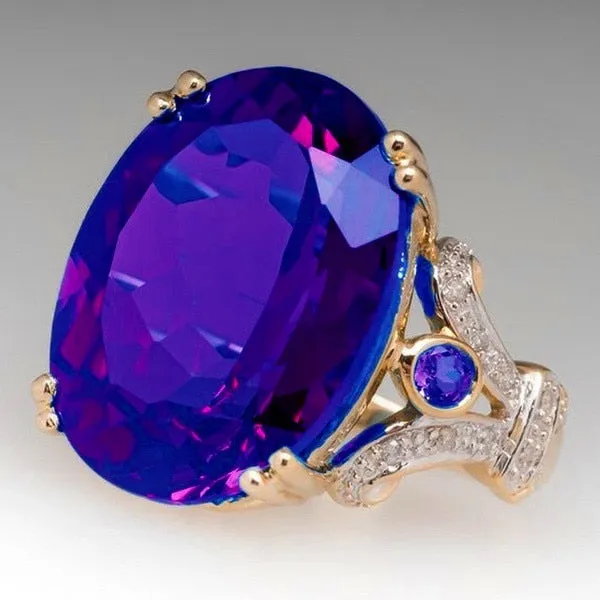 Chicmy-Fashion Luxury Colorful Cubic Zirconia Ring Oval Stone Finger Ring For Women