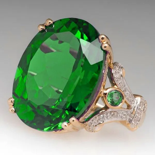 Chicmy-Fashion Luxury Colorful Cubic Zirconia Ring Oval Stone Finger Ring For Women