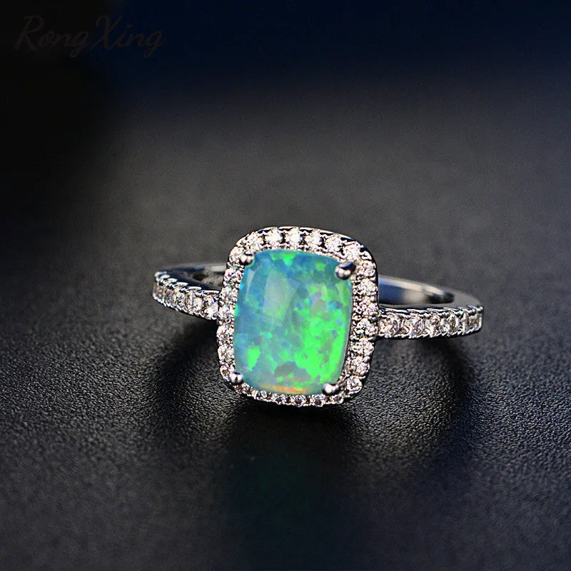Chicmy-White/Blue/Green/Purple/Orange Fire Opal Rings For Women