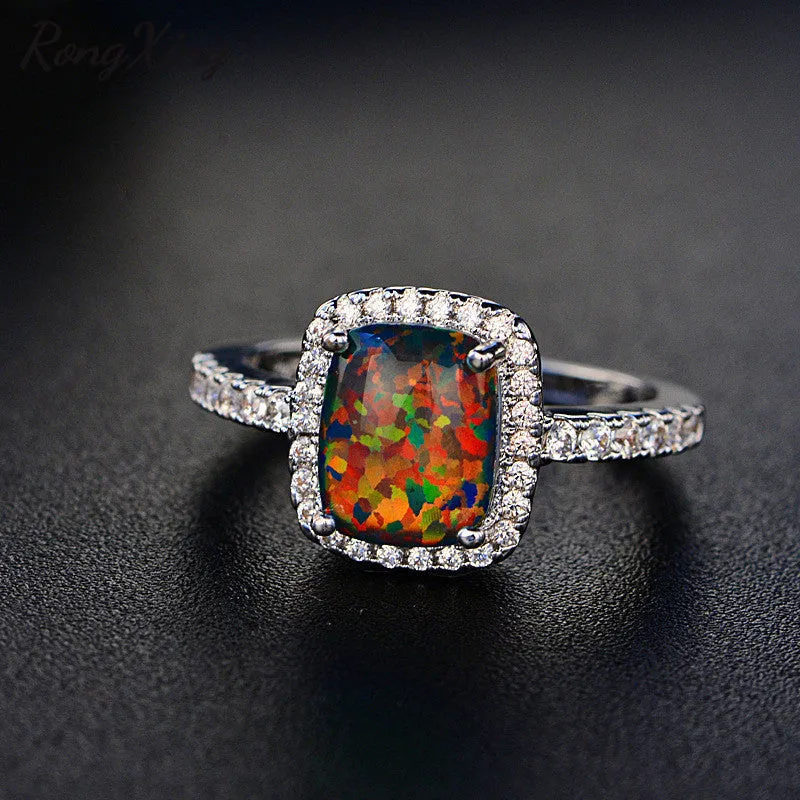 Chicmy-White/Blue/Green/Purple/Orange Fire Opal Rings For Women