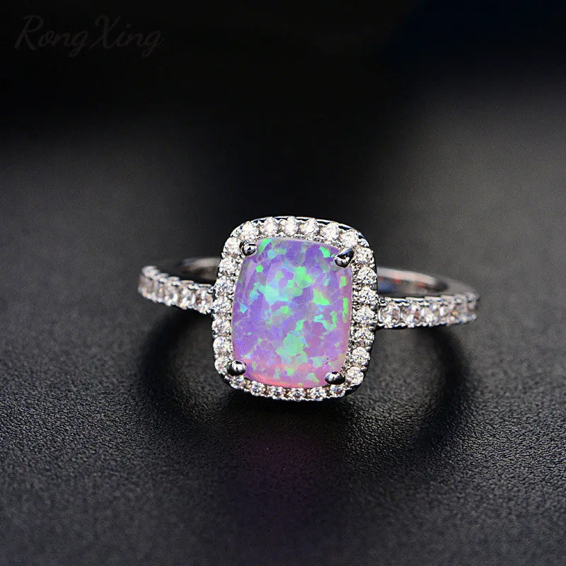 Chicmy-White/Blue/Green/Purple/Orange Fire Opal Rings For Women