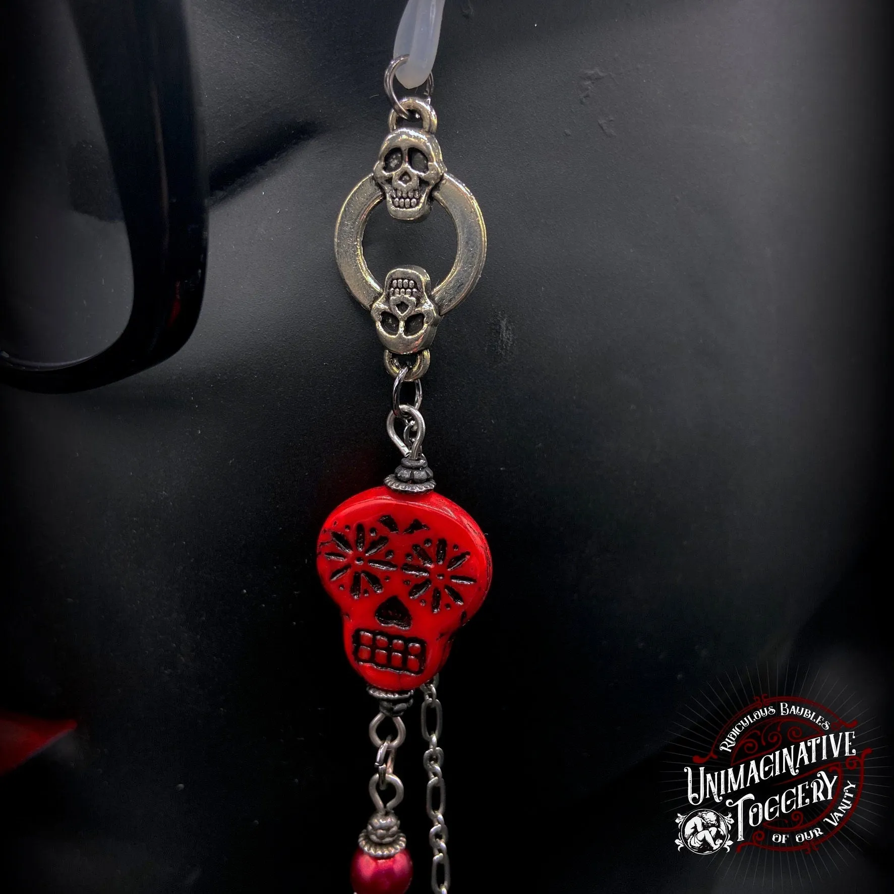 Coffins and Bats and Skulls Oh My! eyeglass chain