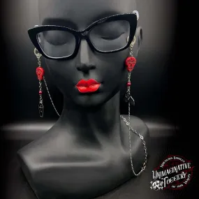 Coffins and Bats and Skulls Oh My! eyeglass chain