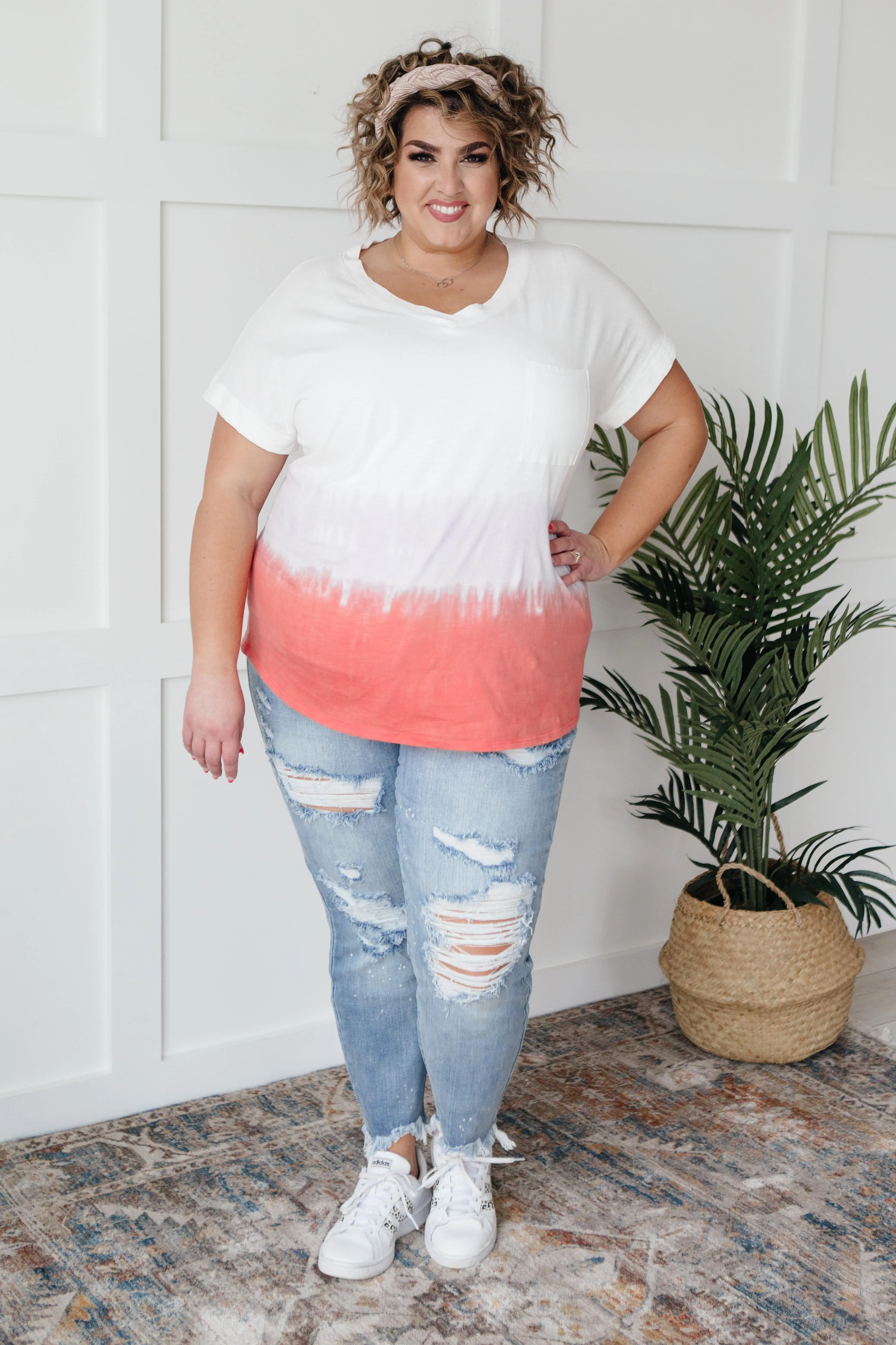 Color Block Tie Dye Top